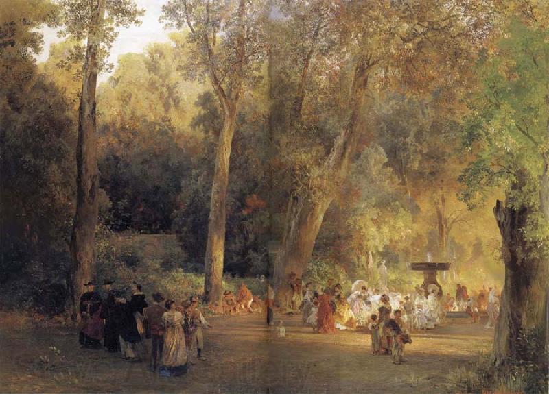 Oswald achenbach The park near the Roman Spain oil painting art
